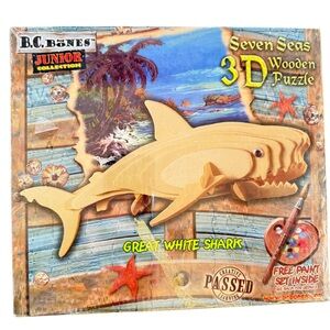 B.C. Bones "Great White Shark" 3D wooden puzzle kit # 49214 (2003)